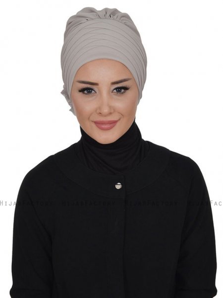 Jane Taupe Chiffon Turban Ayse Turban 325914b