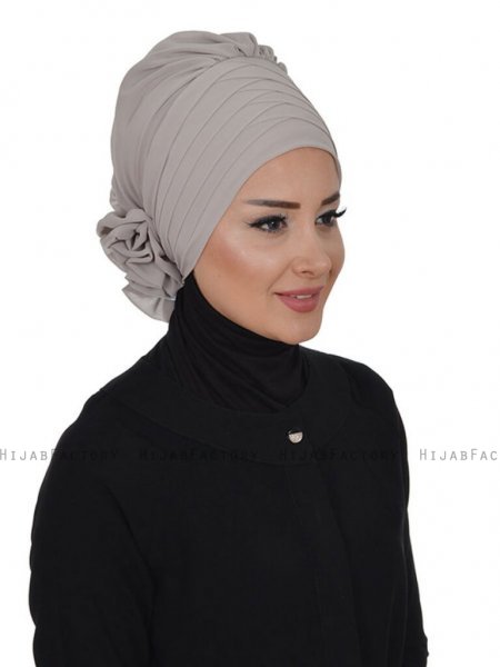 Jane Taupe Chiffon Turban Ayse Turban 325914c