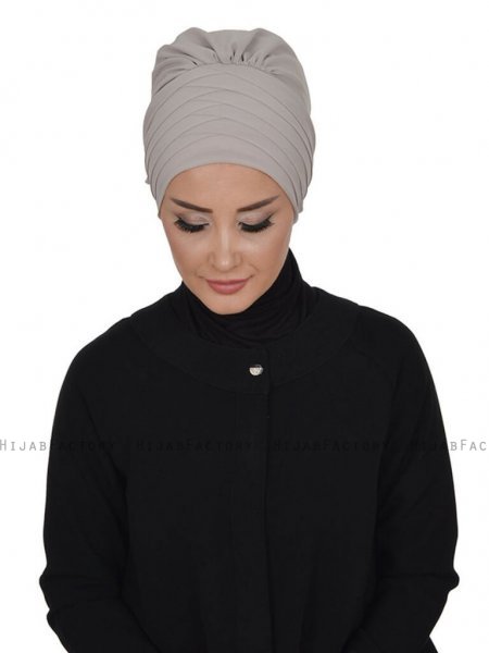 Jane Taupe Chiffon Turban Ayse Turban 325914d