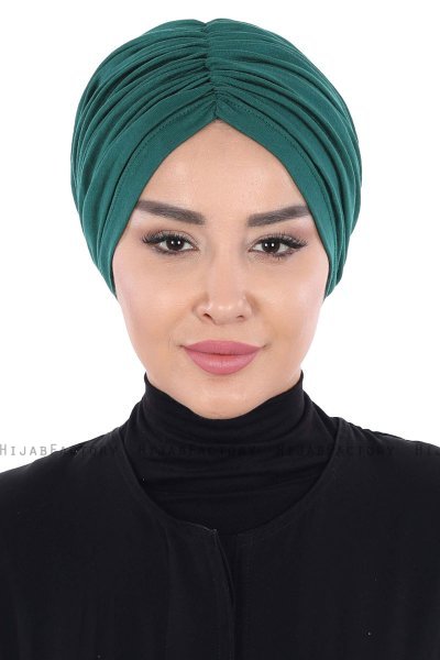 Jill - Dark Green Cotton Turban - Ayse Turban