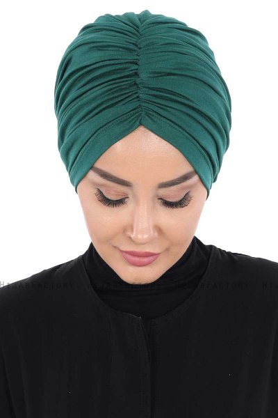 Jill - Dark Green Cotton Turban - Ayse Turban