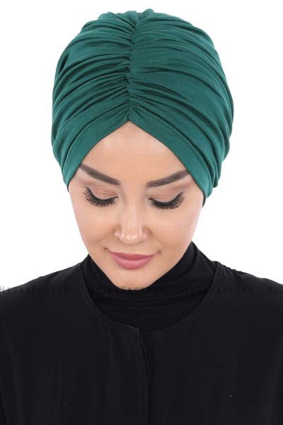 Jill - Dark Green Cotton Turban - Ayse Turban