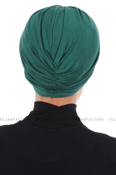 Jill - Dark Green Cotton Turban - Ayse Turban