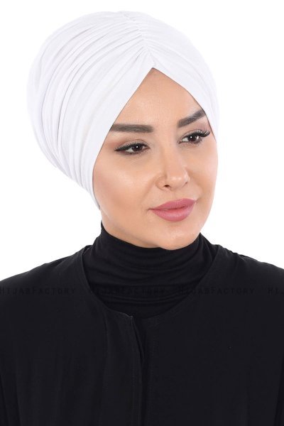 Jill - White Cotton Turban - Ayse Turban