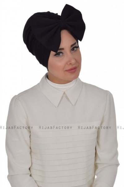 Julia - Black Cotton Turban - Ayse Turban