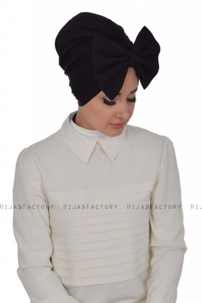 Julia - Black Cotton Turban - Ayse Turban