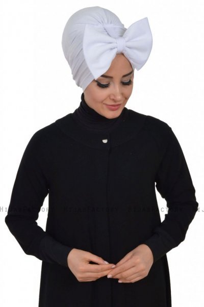 Julia - White Cotton Turban - Ayse Turban