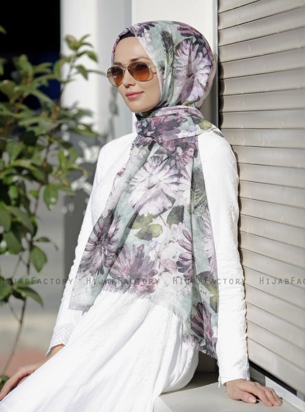 Dounia - Pink Patterned Hijab