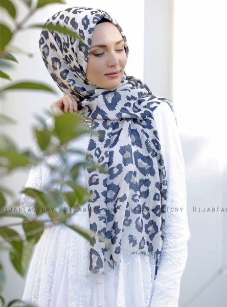 Dounia - Brown Patterned Hijab
