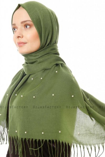 Kadri - Khaki Hijab With Pearls - Özsoy