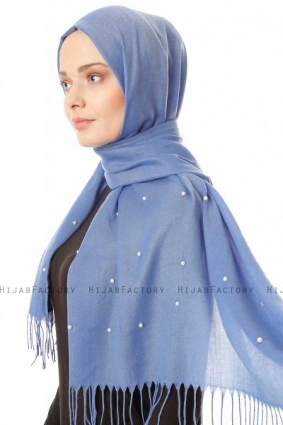 Kadri - Light Blue Hijab With Pearls - Özsoy