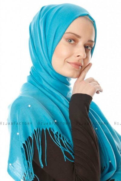 Kadri - Turquoise Hijab With Pearls - Özsoy