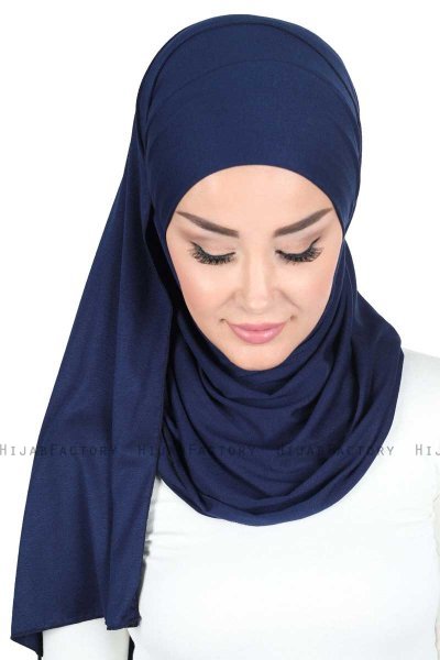 Kaisa - Navy Blue Practical Cotton Hijab