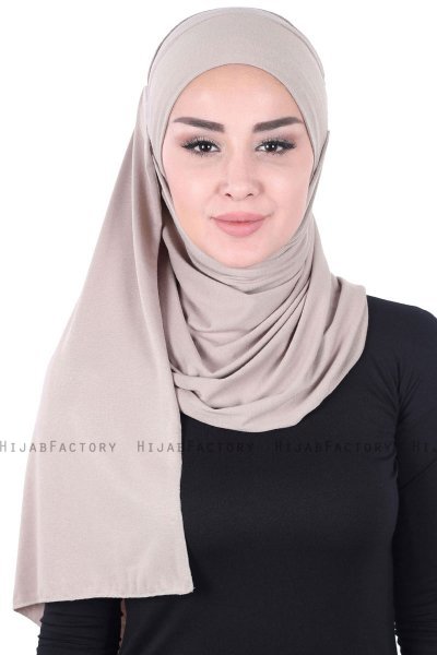 Kaisa - Taupe Practical Cotton Hijab