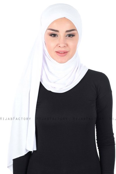 Kaisa - White Practical Cotton Hijab
