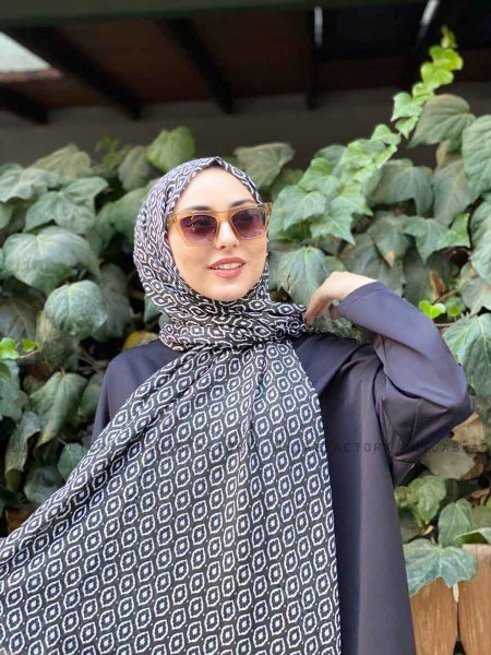 Kalila - Dark Green Patterned Cotton Hijab