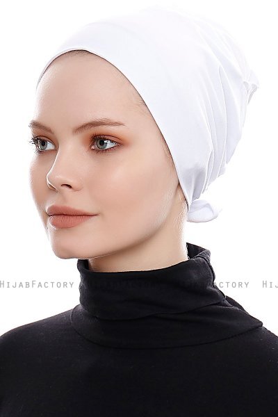 Kiraz - White Cotton XXL Underscarf - Ecardin