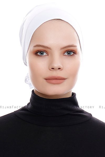 Kiraz - White Cotton XXL Underscarf - Ecardin