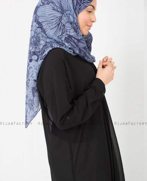 Lavender - Blåblommig Viskos Hijab From Silk Route
