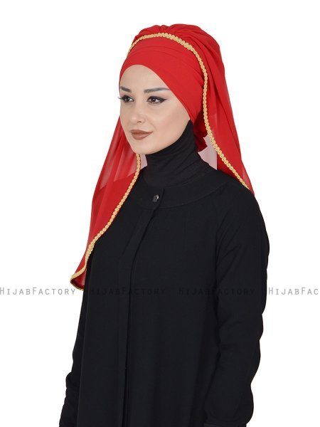 Louise - Red Practical Hijab - Ayse Turban