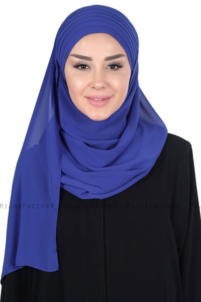 Malin - Blue Practical Chiffon Hijab