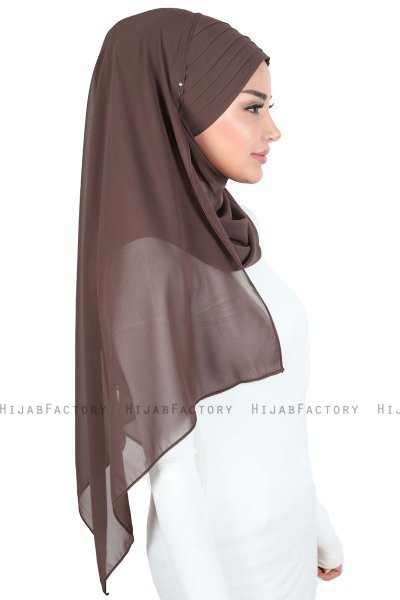 Malin - Brown Practical Chiffon Hijab