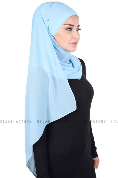 Malin - Light Blue Practical Chiffon Hijab