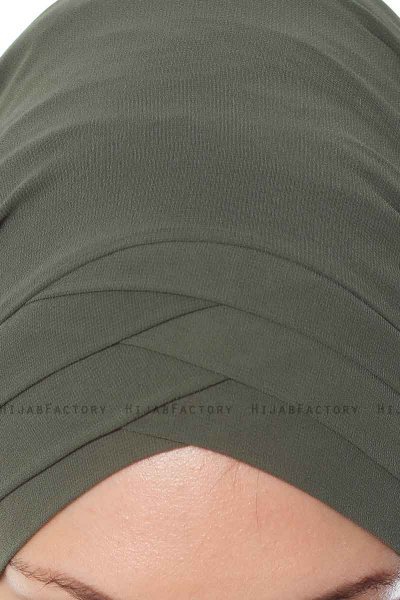 Mehtap - Khaki Practical One Piece Chiffon Hijab
