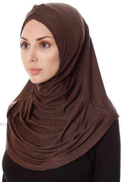 Mia - Brown One-Piece Al Amira Hijab - Ecardin