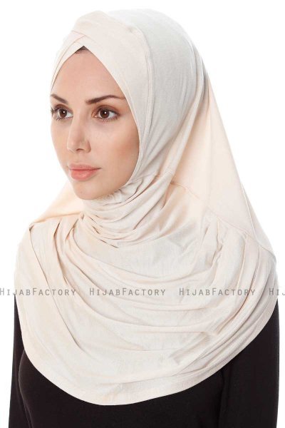 Mia - Light Beige One-Piece Al Amira Hijab - Ecardin