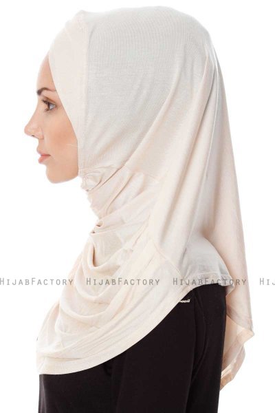 Mia - Light Beige One-Piece Al Amira Hijab - Ecardin