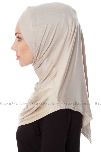Mia - Light Taupe One-Piece Al Amira Hijab - Ecardin