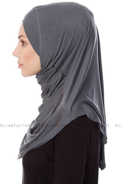 Mia - Dark Grey One-Piece Al Amira Hijab - Ecardin
