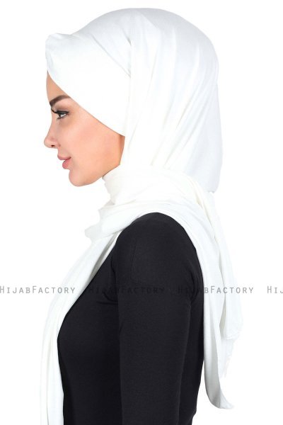Mikaela - Creme & Taupe Practical Cotton Hijab