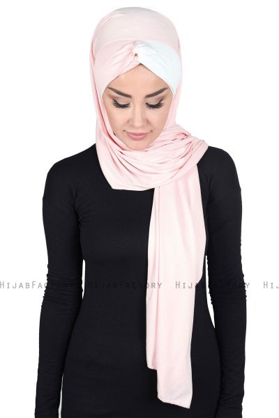 Mikaela - Dusty Pink & Creme Practical Cotton Hijab