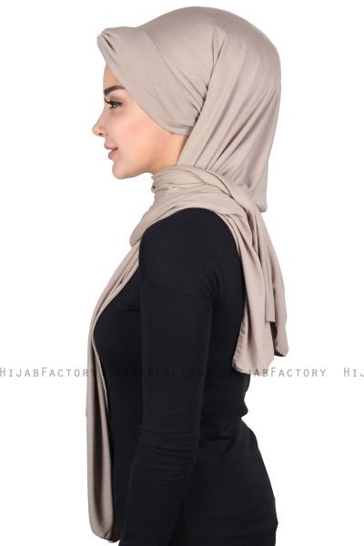 Mikaela - Taupe & Dusty Pink Practical Cotton Hijab
