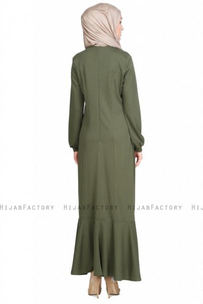 Nadia Khaki Klänning Med Volang Miss Halima 280226c