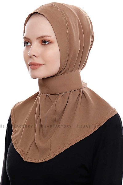 Narin - Brown Practical One Piece Crepe Hijab
