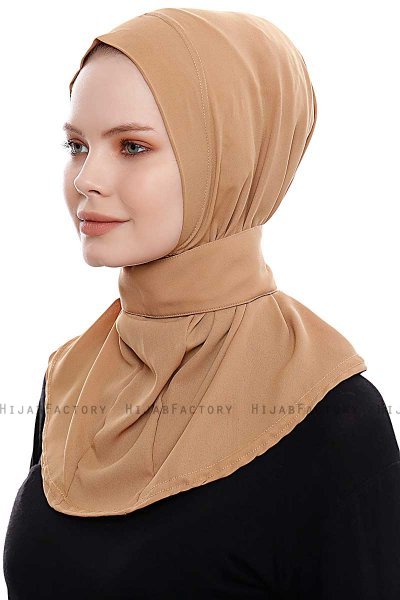 Narin - Camel Practical One Piece Crepe Hijab
