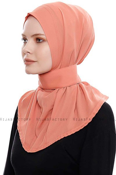 Narin - Salmon Practical One Piece Crepe Hijab