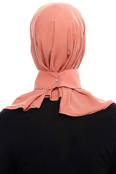 Narin - Salmon Practical One Piece Crepe Hijab