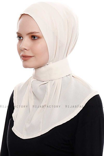 Narin - Light Beige Practical One Piece Crepe Hijab
