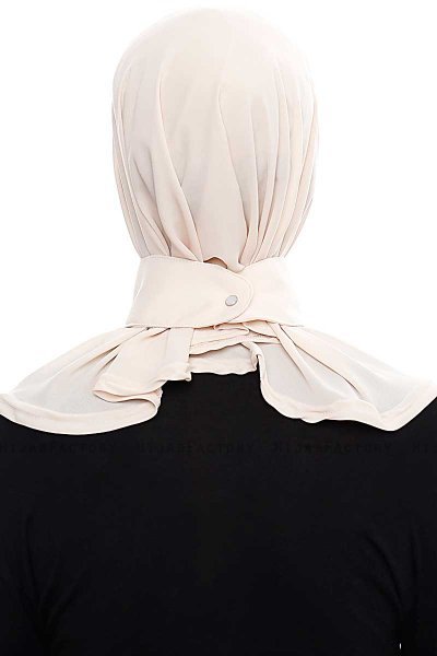 Narin - Light Beige Practical One Piece Crepe Hijab