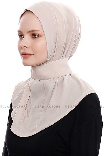Narin - Light Taupe Practical One Piece Crepe Hijab