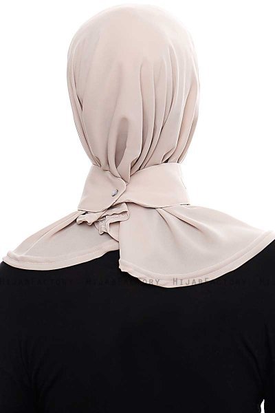 Narin - Light Taupe Practical One Piece Crepe Hijab