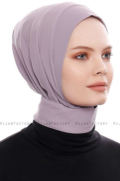 Narin - Stone Grey Practical One Piece Crepe Hijab