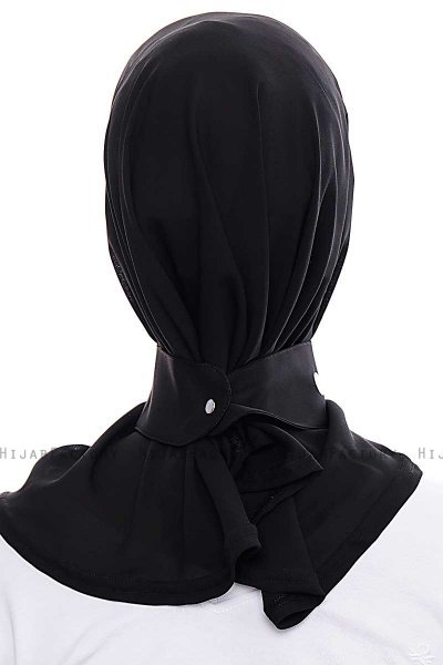 Narin - Black Practical One Piece Crepe Hijab