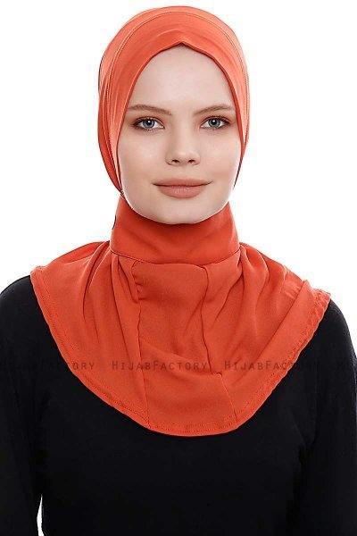 Narin - Brick Red Practical One Piece Crepe Hijab