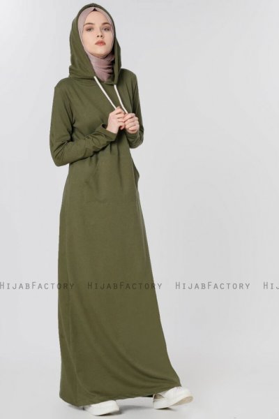 Nasira Khaki Klänning Med Hood 280101c