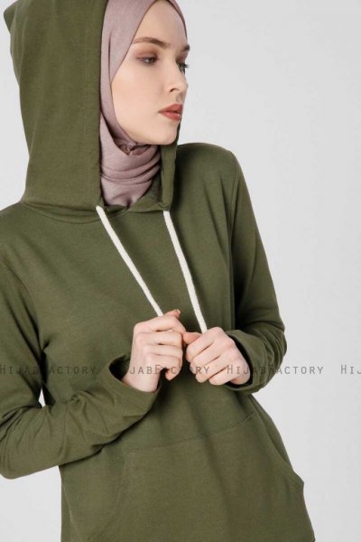 Nasira Khaki Klänning Med Hood 280101d